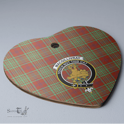 Scottish MacGillivray Hunting Ancient Clan Tartan Ceramic Ornament - Crest Heart Style Scottish Plaid Tartan Plaid