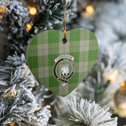 Scottish Cunningham Dress Green Dancers Clan Tartan Ceramic Ornament - Crest Heart Style Scottish Plaid Tartan Plaid