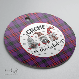 Scottish Montgomery Modern Clan Tartan Ceramic Ornament - Gnome Round Style Scottish Plaid Tartan Plaid