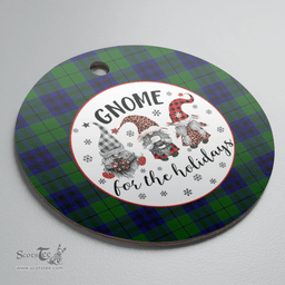 Scottish Keith Modern Clan Tartan Ceramic Ornament - Gnome Round Style Scottish Plaid Tartan Plaid