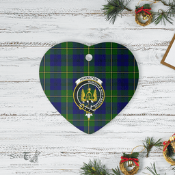 Scottish Johnston Modern Clan Tartan Ceramic Ornament - Crest Heart Style Scottish Plaid Tartan Plaid