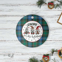 Scottish MacRae Hunting Ancient Clan Tartan Ceramic Ornament - Gnome Round Style Scottish Plaid Tartan Plaid