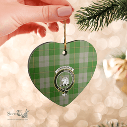 Scottish Cunningham Dress Green Dancers Clan Tartan Ceramic Ornament - Crest Heart Style Scottish Plaid Tartan Plaid