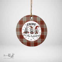 Scottish Davidson Dress Dancers Clan Tartan Ceramic Ornament - Gnome Round Style Scottish Plaid Tartan Plaid