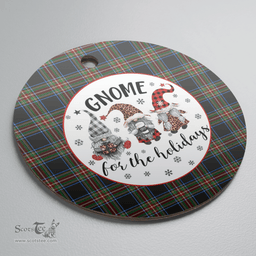 Scottish Lyle Clan Tartan Ceramic Ornament - Gnome Round Style Scottish Plaid Tartan Plaid