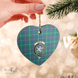 Scottish Inglis Ancient Clan Tartan Ceramic Ornament - Crest Heart Style Scottish Plaid Tartan Plaid