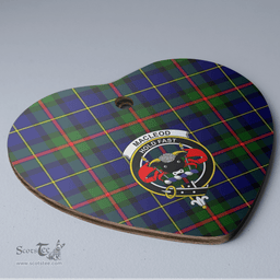 Scottish MacLeod of Harris Modern Clan Tartan Ceramic Ornament - Crest Heart Style Scottish Plaid Tartan Plaid