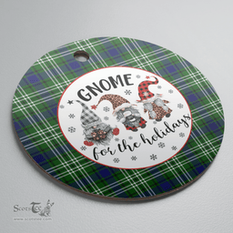 Scottish Tweedside District Clan Tartan Ceramic Ornament - Gnome Round Style Scottish Plaid Tartan Plaid