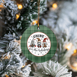 Scottish MacDonald Lord of the Isles Hunting Clan Tartan Ceramic Ornament - Gnome Round Style Scottish Plaid Tartan Plaid