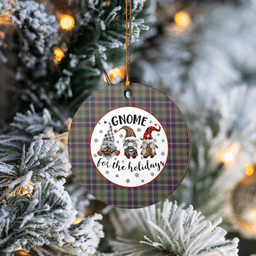 Scottish Taylor Weathered Clan Tartan Ceramic Ornament - Gnome Round Style Scottish Plaid Tartan Plaid