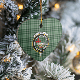 Scottish MacDonald Lord of the Isles Hunting Clan Tartan Ceramic Ornament - Crest Heart Style Scottish Plaid Tartan Plaid