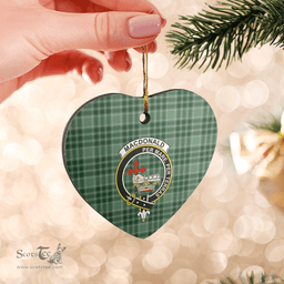 Scottish MacDonald Lord of the Isles Hunting Clan Tartan Ceramic Ornament - Crest Heart Style Scottish Plaid Tartan Plaid