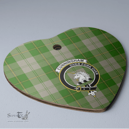 Scottish Cunningham Dress Green Dancers Clan Tartan Ceramic Ornament - Crest Heart Style Scottish Plaid Tartan Plaid
