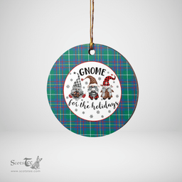 Scottish Inglis Ancient Clan Tartan Ceramic Ornament - Gnome Round Style Scottish Plaid Tartan Plaid