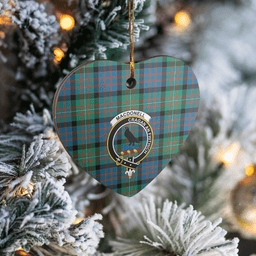 Scottish MacDonnell of Glengarry Ancient Clan Tartan Ceramic Ornament - Crest Heart Style Scottish Plaid Tartan Plaid