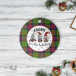 Scottish MacDonald of Clanranald Clan Tartan Ceramic Ornament - Gnome Round Style Scottish Plaid Tartan Plaid
