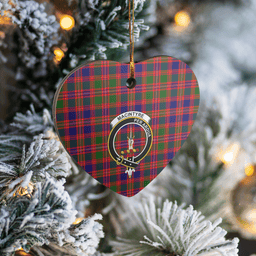 Scottish MacIntyre Modern Clan Tartan Ceramic Ornament - Crest Heart Style Scottish Plaid Tartan Plaid