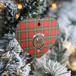 Scottish MacLaine of Loch Buie Clan Tartan Ceramic Ornament - Crest Heart Style Scottish Plaid Tartan Plaid