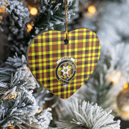 Scottish Jardine Clan Tartan Ceramic Ornament - Crest Heart Style Scottish Plaid Tartan Plaid