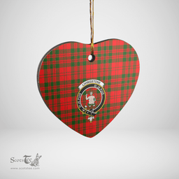 Scottish Livingstone Modern Clan Tartan Ceramic Ornament - Crest Heart Style Scottish Plaid Tartan Plaid