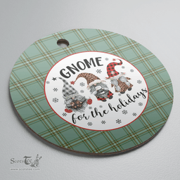 Scottish Kelly Dress Clan Tartan Ceramic Ornament - Gnome Round Style Scottish Plaid Tartan Plaid