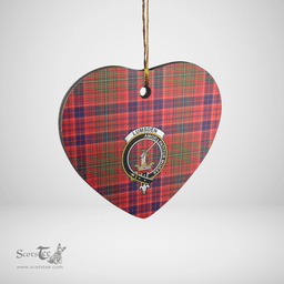 Scottish Lumsden Modern Clan Tartan Ceramic Ornament - Crest Heart Style Scottish Plaid Tartan Plaid