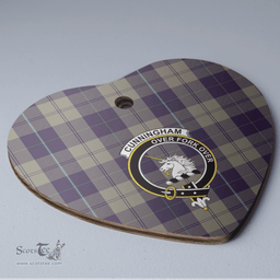 Scottish Cunningham Dress Blue Dancers Clan Tartan Ceramic Ornament - Crest Heart Style Scottish Plaid Tartan Plaid