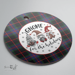 Scottish Nairn Clan Tartan Ceramic Ornament - Gnome Round Style Scottish Plaid Tartan Plaid