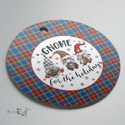 Scottish MacBeth Modern Clan Tartan Ceramic Ornament - Gnome Round Style Scottish Plaid Tartan Plaid