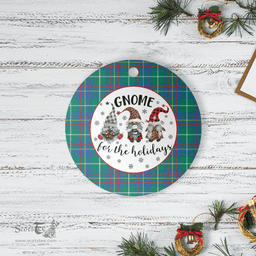 Scottish Inglis Ancient Clan Tartan Ceramic Ornament - Gnome Round Style Scottish Plaid Tartan Plaid