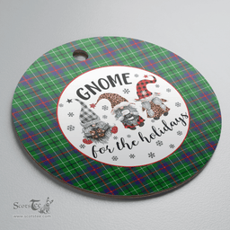 Scottish Duncan Ancient Clan Tartan Ceramic Ornament - Gnome Round Style Scottish Plaid Tartan Plaid