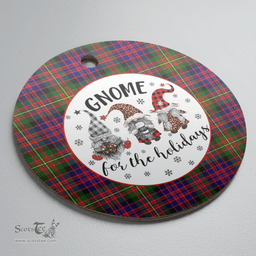 Scottish Carnegie Modern Clan Tartan Ceramic Ornament - Gnome Round Style Scottish Plaid Tartan Plaid