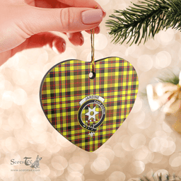 Scottish Jardine Clan Tartan Ceramic Ornament - Crest Heart Style Scottish Plaid Tartan Plaid