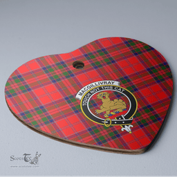 Scottish MacGillivray Modern Clan Tartan Ceramic Ornament - Crest Heart Style Scottish Plaid Tartan Plaid