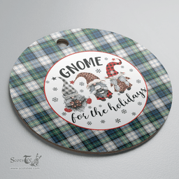 Scottish Gordon Dress Ancient Clan Tartan Ceramic Ornament - Gnome Round Style Scottish Plaid Tartan Plaid