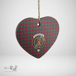 Scottish Fotheringham Clan Tartan Ceramic Ornament - Crest Heart Style Scottish Plaid Tartan Plaid