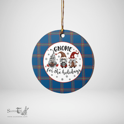 Scottish MacLaine of Loch Buie Hunting Ancient Clan Tartan Ceramic Ornament - Gnome Round Style Scottish Plaid Tartan Plaid