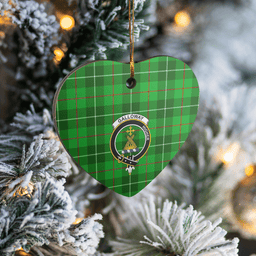 Scottish Galloway District Clan Tartan Ceramic Ornament - Crest Heart Style Scottish Plaid Tartan Plaid