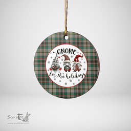 Scottish Craig Ancient Clan Tartan Ceramic Ornament - Gnome Round Style Scottish Plaid Tartan Plaid