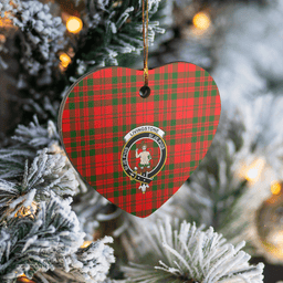 Scottish Livingstone Modern Clan Tartan Ceramic Ornament - Crest Heart Style Scottish Plaid Tartan Plaid