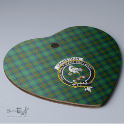 Scottish Cranstoun Clan Tartan Ceramic Ornament - Crest Heart Style Scottish Plaid Tartan Plaid