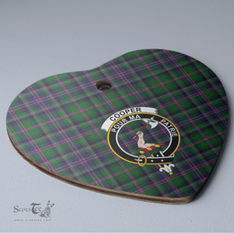 Scottish Cooper Modern Clan Tartan Ceramic Ornament - Crest Heart Style Scottish Plaid Tartan Plaid