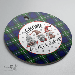 Scottish Forbes Modern Clan Tartan Ceramic Ornament - Gnome Round Style Scottish Plaid Tartan Plaid