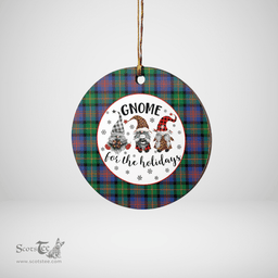 Scottish Logan Ancient Clan Tartan Ceramic Ornament - Gnome Round Style Scottish Plaid Tartan Plaid