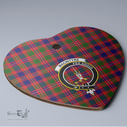 Scottish MacIntyre Modern Clan Tartan Ceramic Ornament - Crest Heart Style Scottish Plaid Tartan Plaid