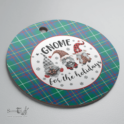 Scottish Inglis Ancient Clan Tartan Ceramic Ornament - Gnome Round Style Scottish Plaid Tartan Plaid