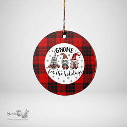 Scottish MacLeod of Raasay Clan Tartan Ceramic Ornament - Gnome Round Style Scottish Plaid Tartan Plaid