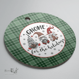 Scottish MacDonald Lord of the Isles Hunting Clan Tartan Ceramic Ornament - Gnome Round Style Scottish Plaid Tartan Plaid