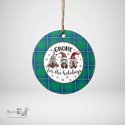 Scottish Irvine Ancient Clan Tartan Ceramic Ornament - Gnome Round Style Scottish Plaid Tartan Plaid