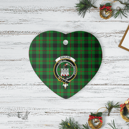 Scottish Kincaid Clan Tartan Ceramic Ornament - Crest Heart Style Scottish Plaid Tartan Plaid